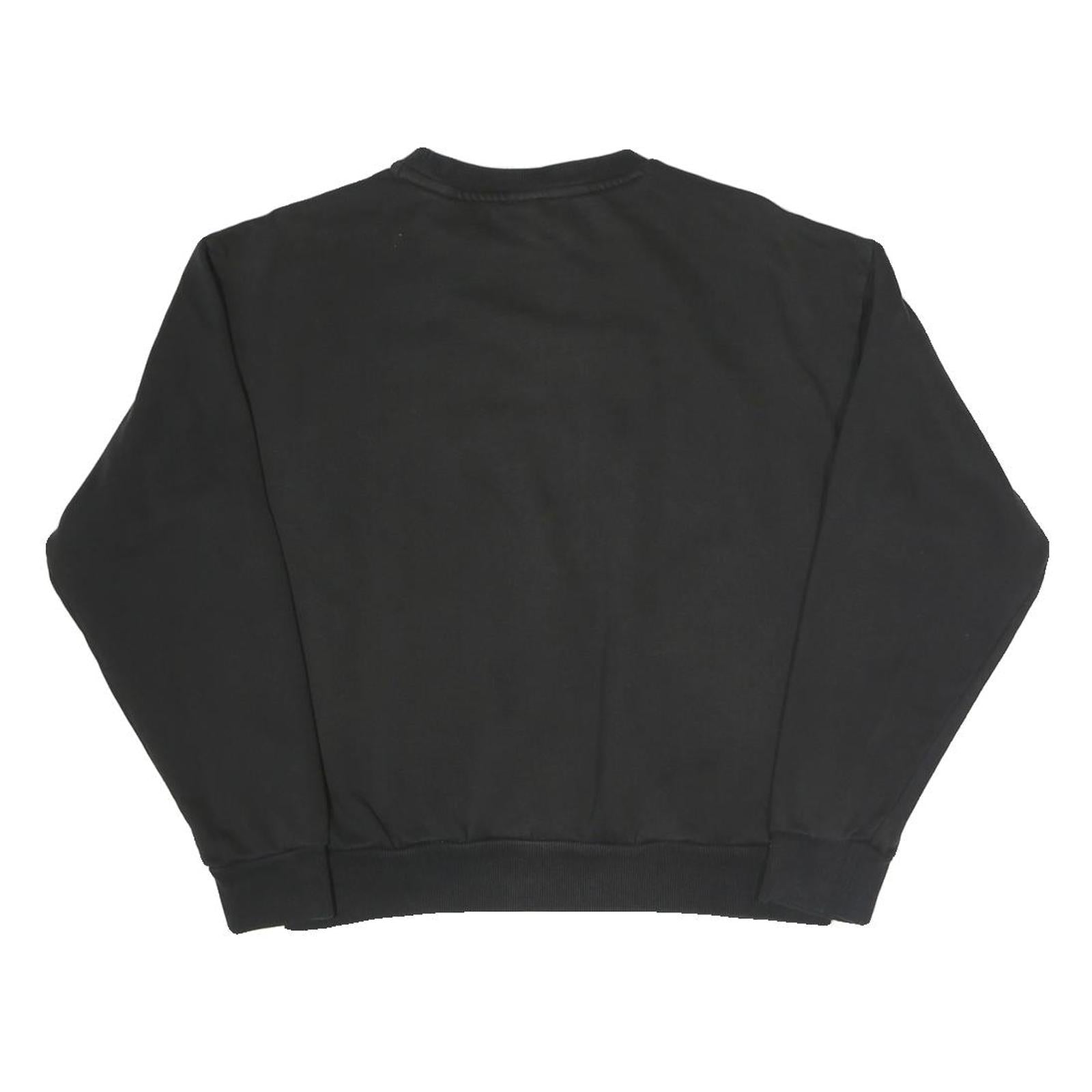 PUMA Womens Black Cotton Blend Crew Neck S Logo Sweatshirt Pullover Casual