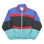 PENGUIN SPORT Mens Blue Red Black & Aqua Nylon Track Jacket M Lightweight Zip