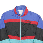 PENGUIN SPORT Mens Blue Red Black & Aqua Nylon Track Jacket M Lightweight Zip