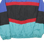 PENGUIN SPORT Mens Blue Red Black & Aqua Nylon Track Jacket M Lightweight Zip