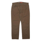 DICKIES Mens Regular Fit Brown Cotton Blend Regular Leg Trousers W38 L30