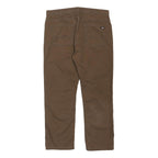 DICKIES Mens Regular Fit Brown Cotton Blend Regular Leg Trousers W38 L30