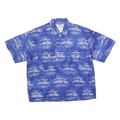 DAYS CATCH Mens Blue & White Pattern Short Sleeve Shirt L Casual Lightweight