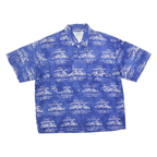 DAYS CATCH Mens Blue & White Pattern Short Sleeve Shirt L Casual Lightweight