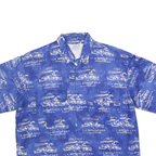 DAYS CATCH Mens Blue & White Pattern Short Sleeve Shirt L Casual Lightweight