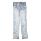 EVOLUTION IN DESIGN Womens Regular Fit Blue Denim Light Wash W30 L35 Frayed Trim