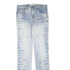 EVOLUTION IN DESIGN Womens Regular Fit Blue Denim Light Wash W30 L35 Frayed Trim