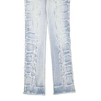 EVOLUTION IN DESIGN Womens Regular Fit Blue Denim Light Wash W30 L35 Frayed Trim