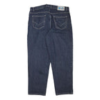 TRACK Mens Relaxed Blue Denim Jeans W38 L30 Zip Cotton Blend Casual Comfort