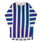 NYC Womens Day Dress Purple Striped Long Sleeve Knee Length M