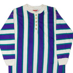 NYC Womens Day Dress Purple Striped Long Sleeve Knee Length M