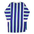 NYC Womens Day Dress Purple Striped Long Sleeve Knee Length M