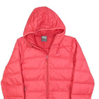 JACK WOLFSKIN Womens Red Puffer Jacket S Hooded Slim Fit Woven Polyester Blend