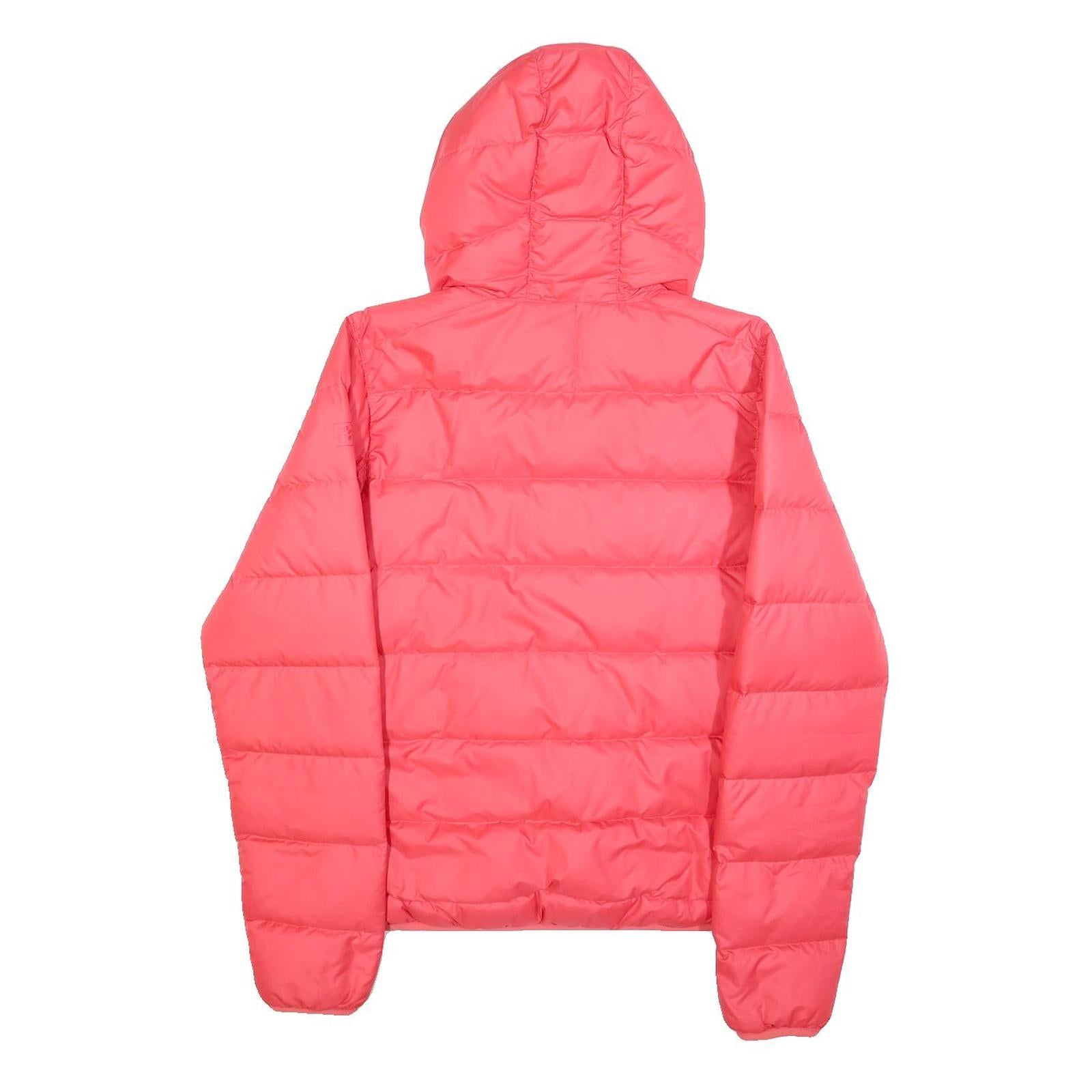 JACK WOLFSKIN Womens Red Puffer Jacket S Hooded Slim Fit Woven Polyester Blend