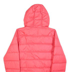 JACK WOLFSKIN Womens Red Puffer Jacket S Hooded Slim Fit Woven Polyester Blend