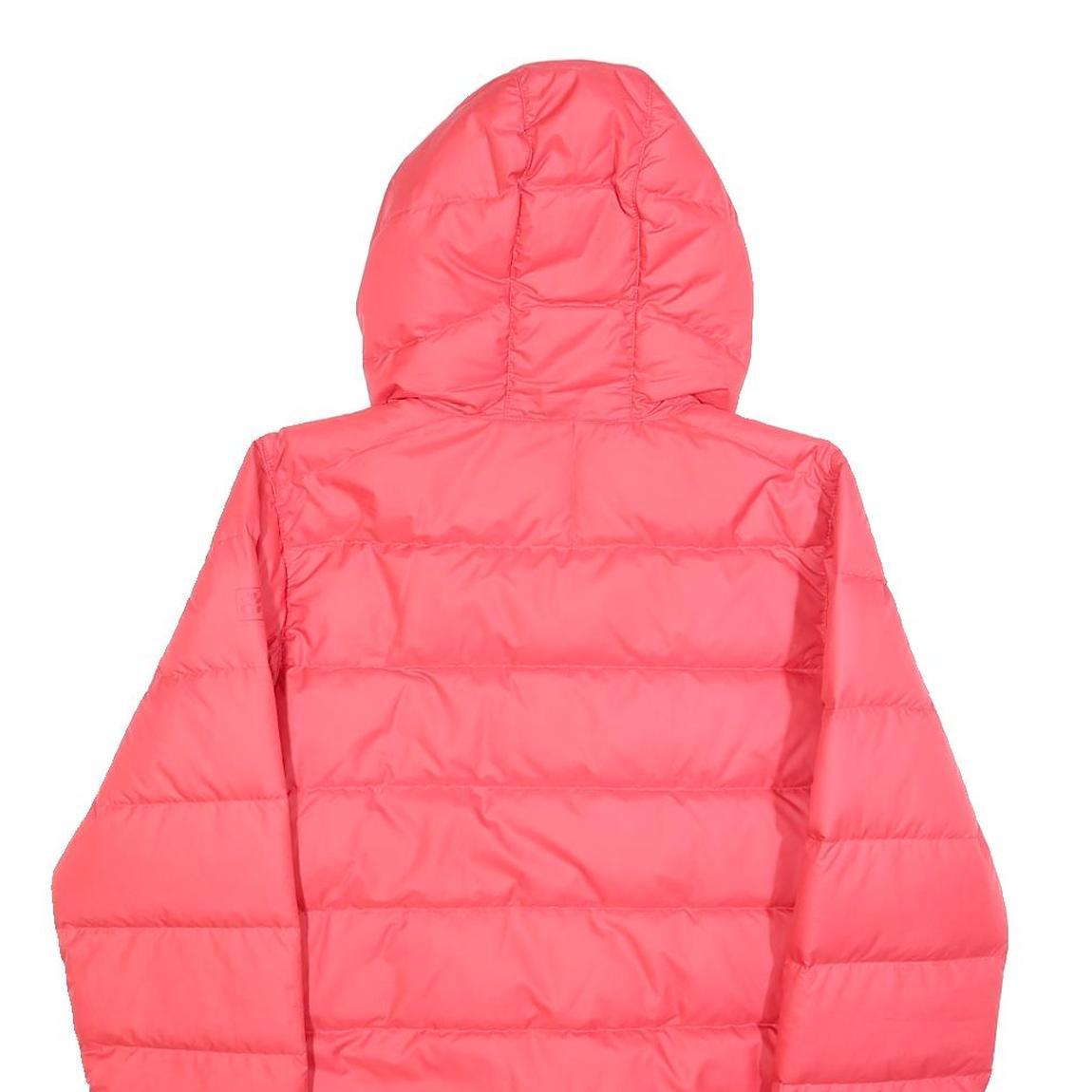 JACK WOLFSKIN Womens Red Puffer Jacket S Hooded Slim Fit Woven Polyester Blend