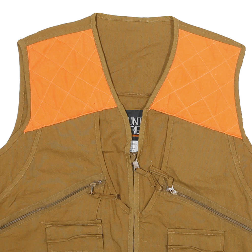 MOUNTAIN PRAIRIE Mens Brown & Orange Cotton Blend Jacket M Zip Plain Utility