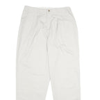 LEE Womens Cotton Blend White Classic Straight Trousers W30 L32 Zip Closure