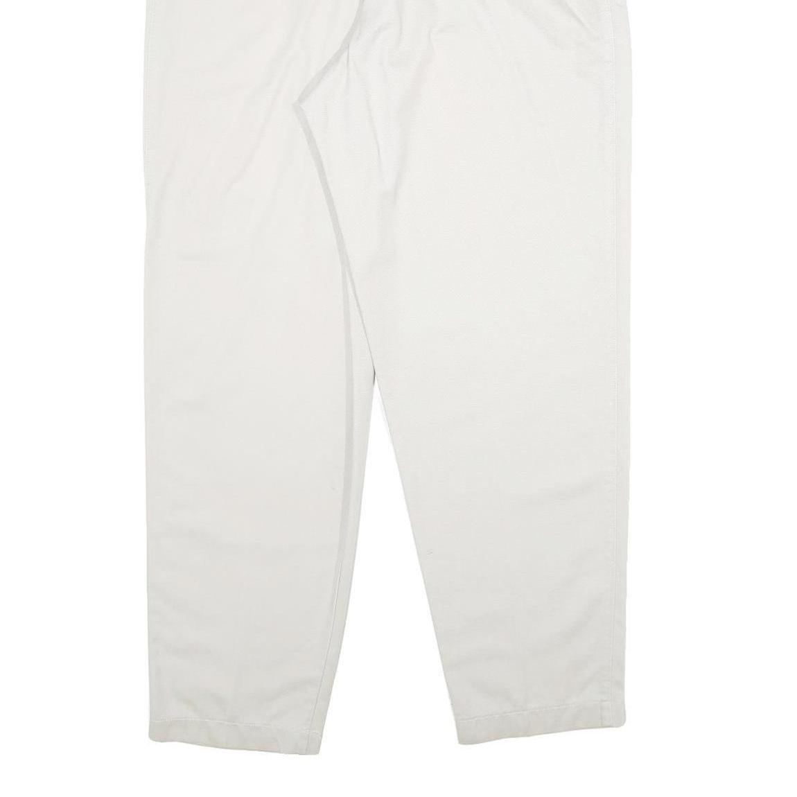 LEE Womens Cotton Blend White Classic Straight Trousers W30 L32 Zip Closure