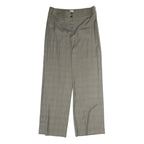 ARMANI COLLEZIONI Womens Cotton Blend Grey Regular Straight Trousers W32 L35