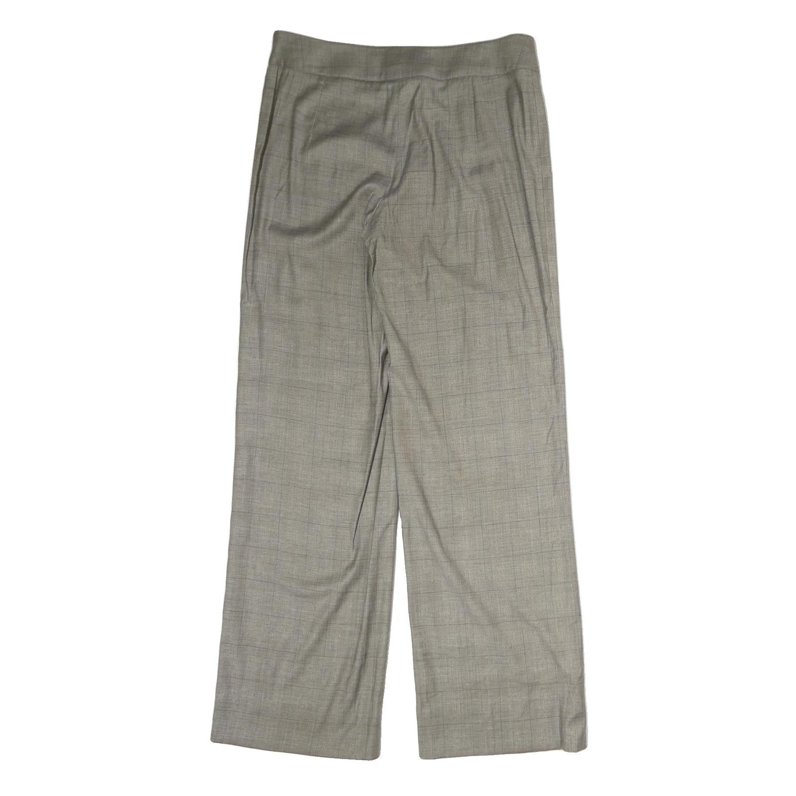 ARMANI COLLEZIONI Womens Cotton Blend Grey Regular Straight Trousers W32 L35