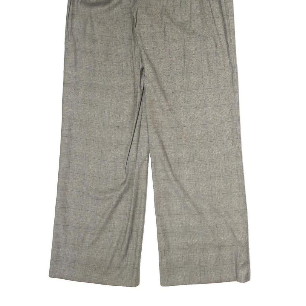 ARMANI COLLEZIONI Womens Cotton Blend Grey Regular Straight Trousers W32 L35