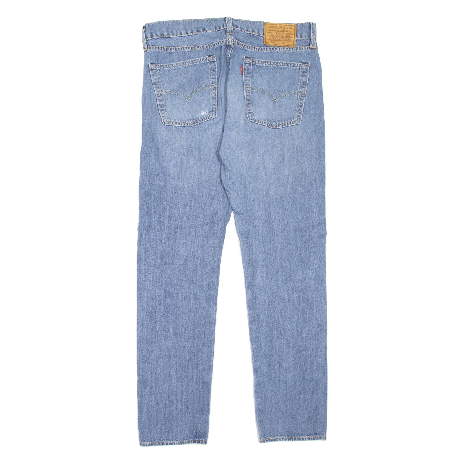 LEVI'S 510 BIG E Jeans Mens Blue Slim Skinny Stone Wash W32 L29