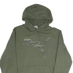 PUMA Mens Green Pullover Hoodie M Camouflage Logo Cotton Casual Sportswear