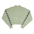 NIKE Womens Green Half Zip XS Crop Sweatshirt Cotton Blend Sportswear