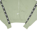 NIKE Womens Green Half Zip XS Crop Sweatshirt Cotton Blend Sportswear