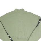 NIKE Womens Green Half Zip XS Crop Sweatshirt Cotton Blend Sportswear