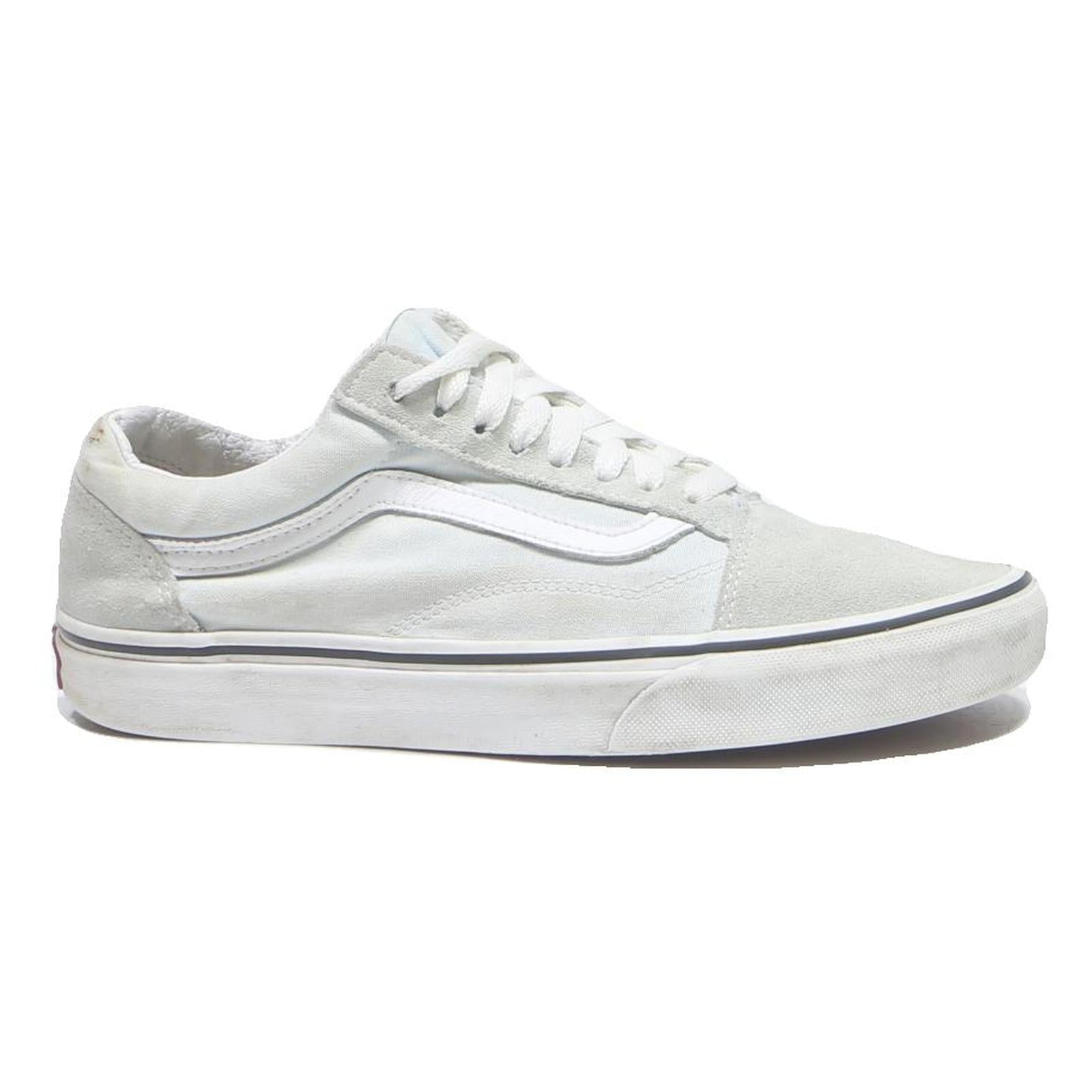VANS Old Skool Womens Lace-Up Trainers White Canvas UK 5.5 Classic Skate