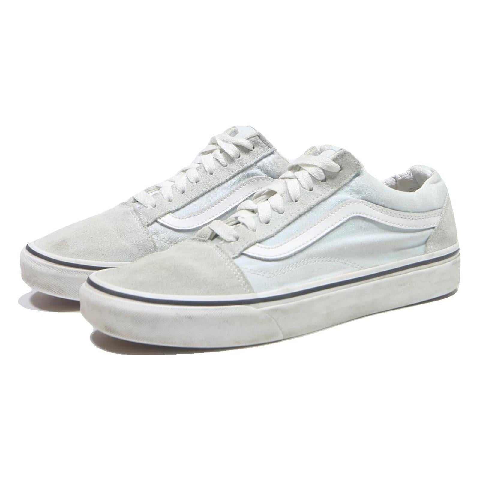 VANS Old Skool Womens Lace-Up Trainers White Canvas UK 5.5 Classic Skate