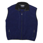 CHAMPION Mens Blue Black Zip Jacket L Polyester Blend Plain Casual Lightweight