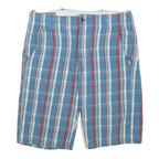 LEVI'S Mens Shorts Blue Red & White Checked Casual L W30 Comfortable Cotton