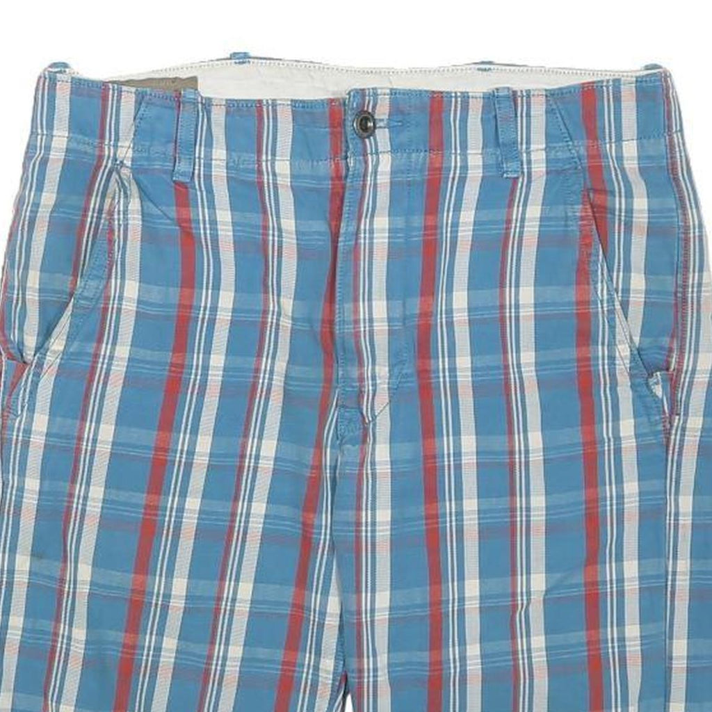 LEVI'S Mens Shorts Blue Red & White Checked Casual L W30 Comfortable Cotton