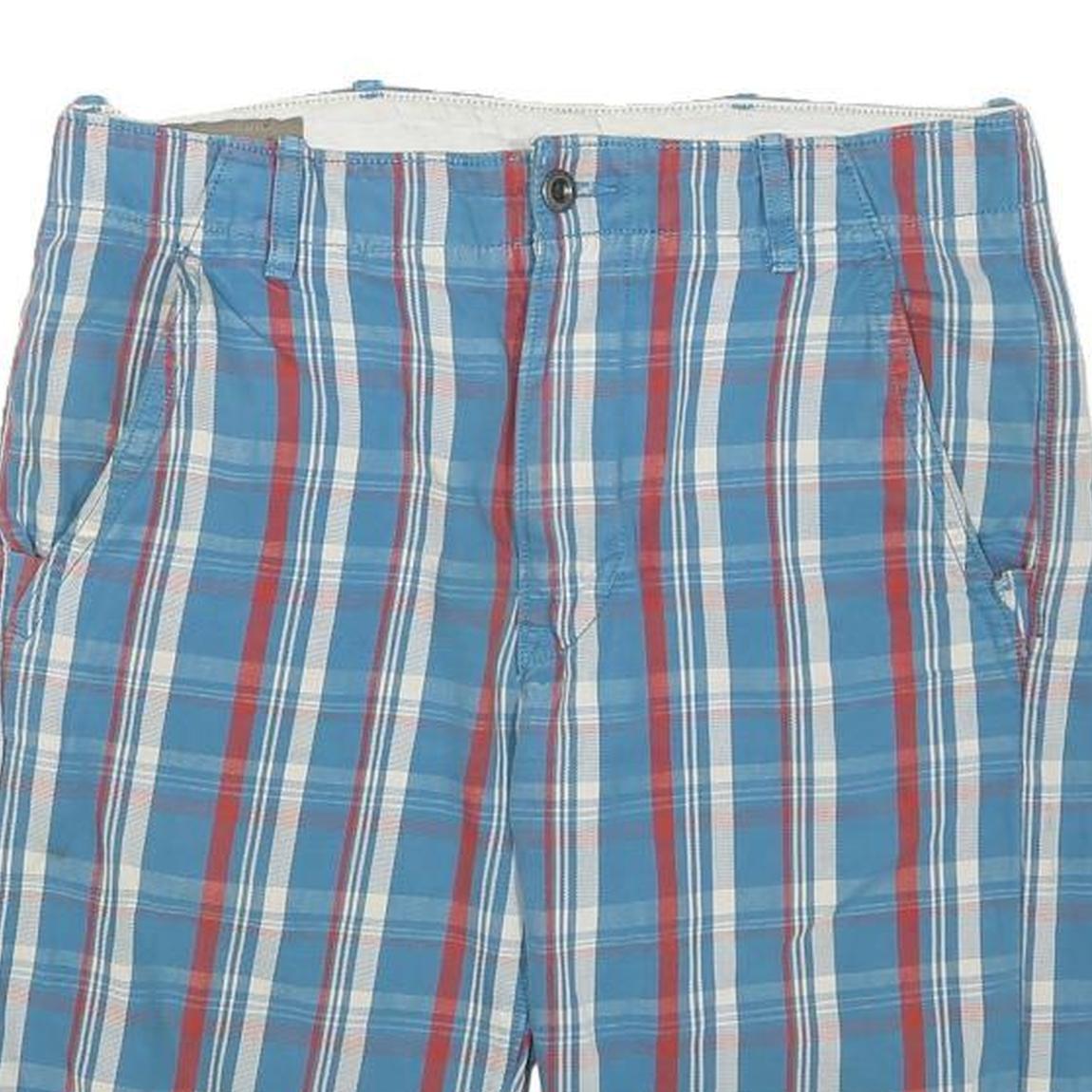 LEVI'S Mens Shorts Blue Red & White Checked Casual L W30 Comfortable Cotton