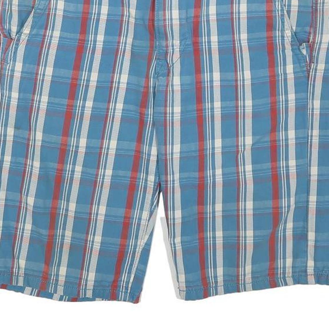 LEVI'S Mens Shorts Blue Red & White Checked Casual L W30 Comfortable Cotton