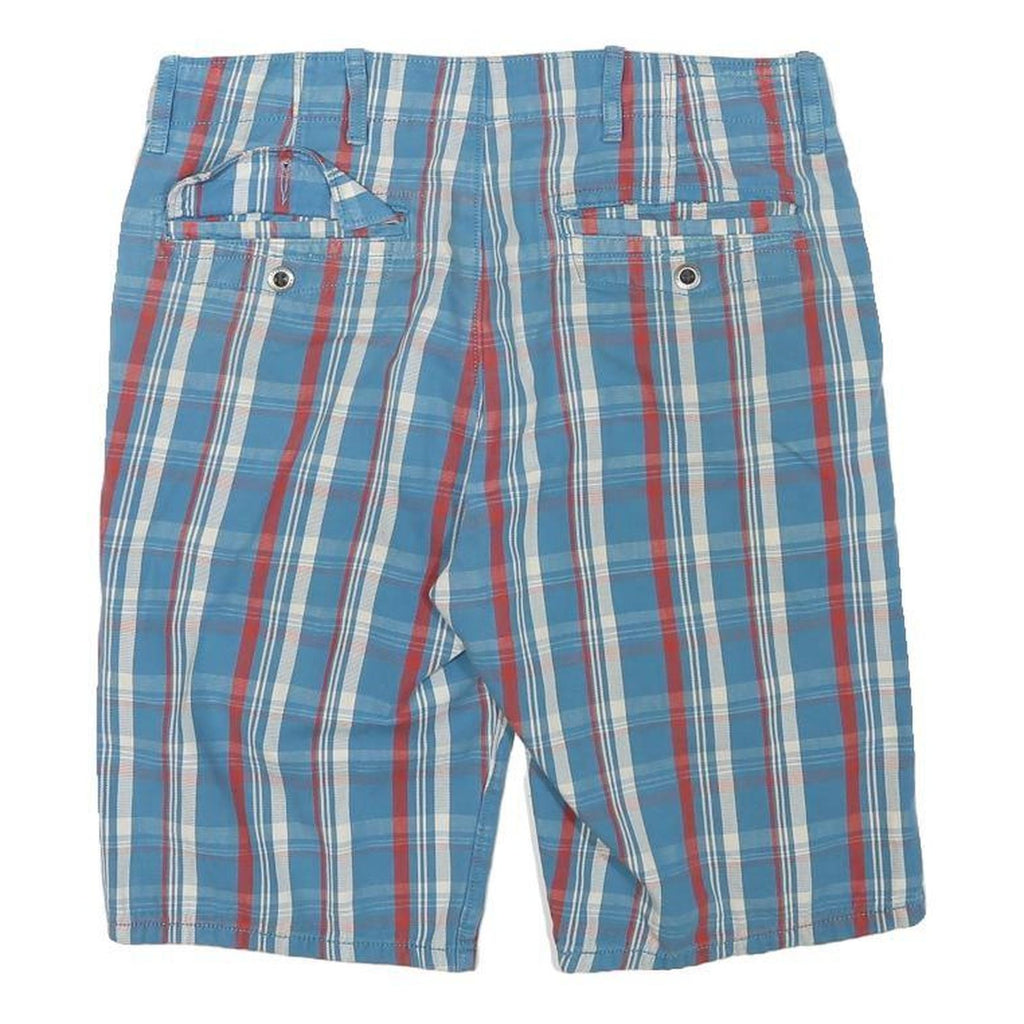 LEVI'S Mens Shorts Blue Red & White Checked Casual L W30 Comfortable Cotton