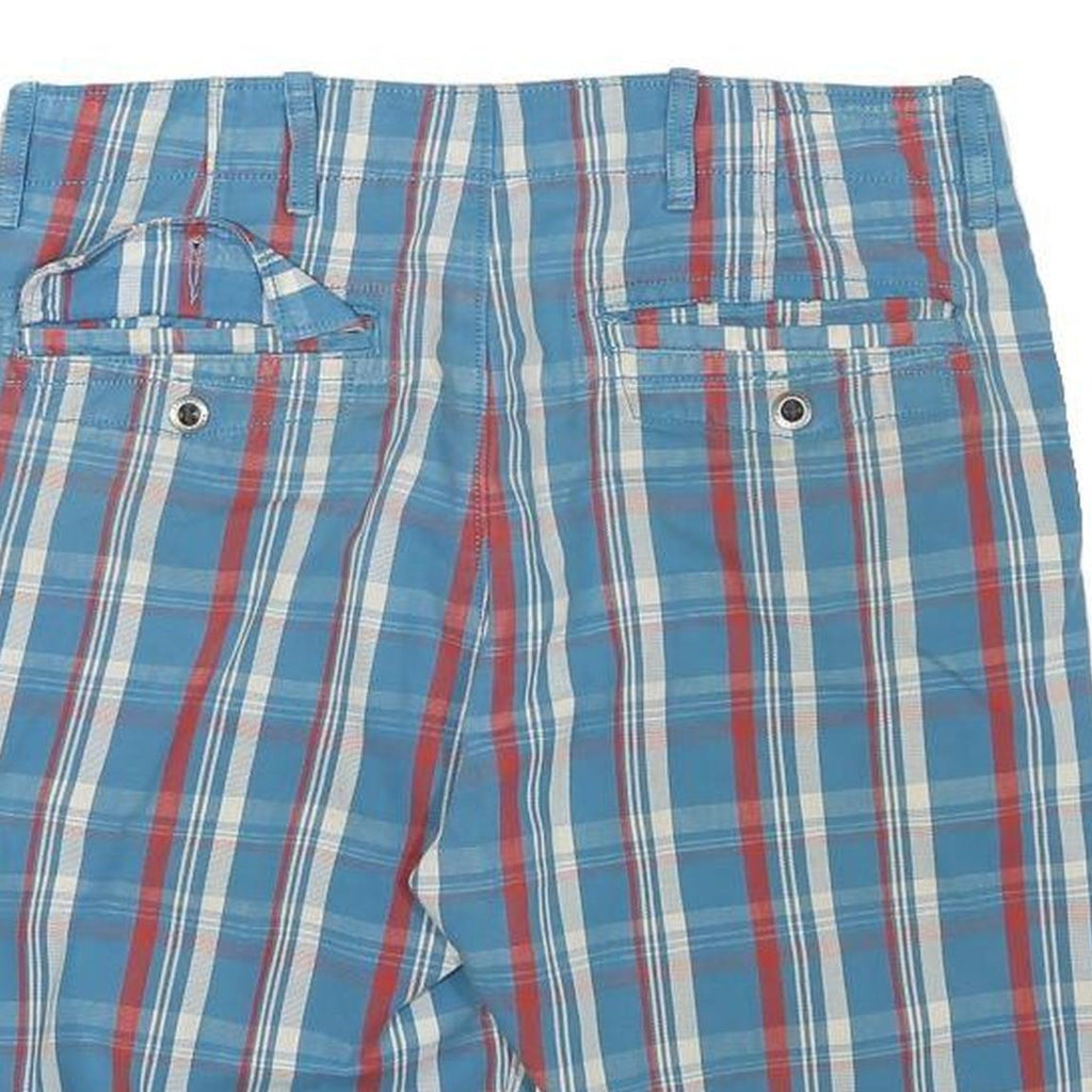 LEVI'S Mens Shorts Blue Red & White Checked Casual L W30 Comfortable Cotton