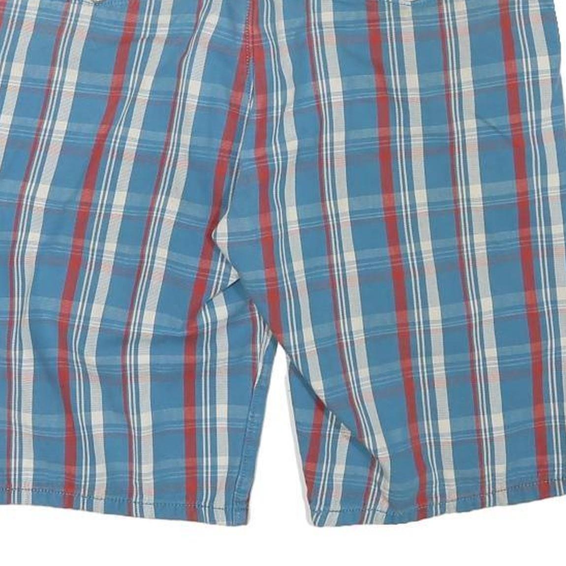 LEVI'S Mens Shorts Blue Red & White Checked Casual L W30 Comfortable Cotton