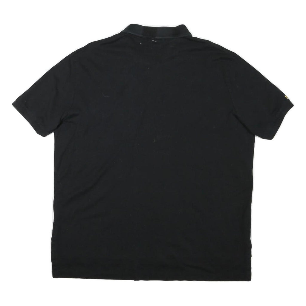 POLO RALPH LAUREN Mens Black & Yellow Short Sleeve Plain L Cotton Blend Polo