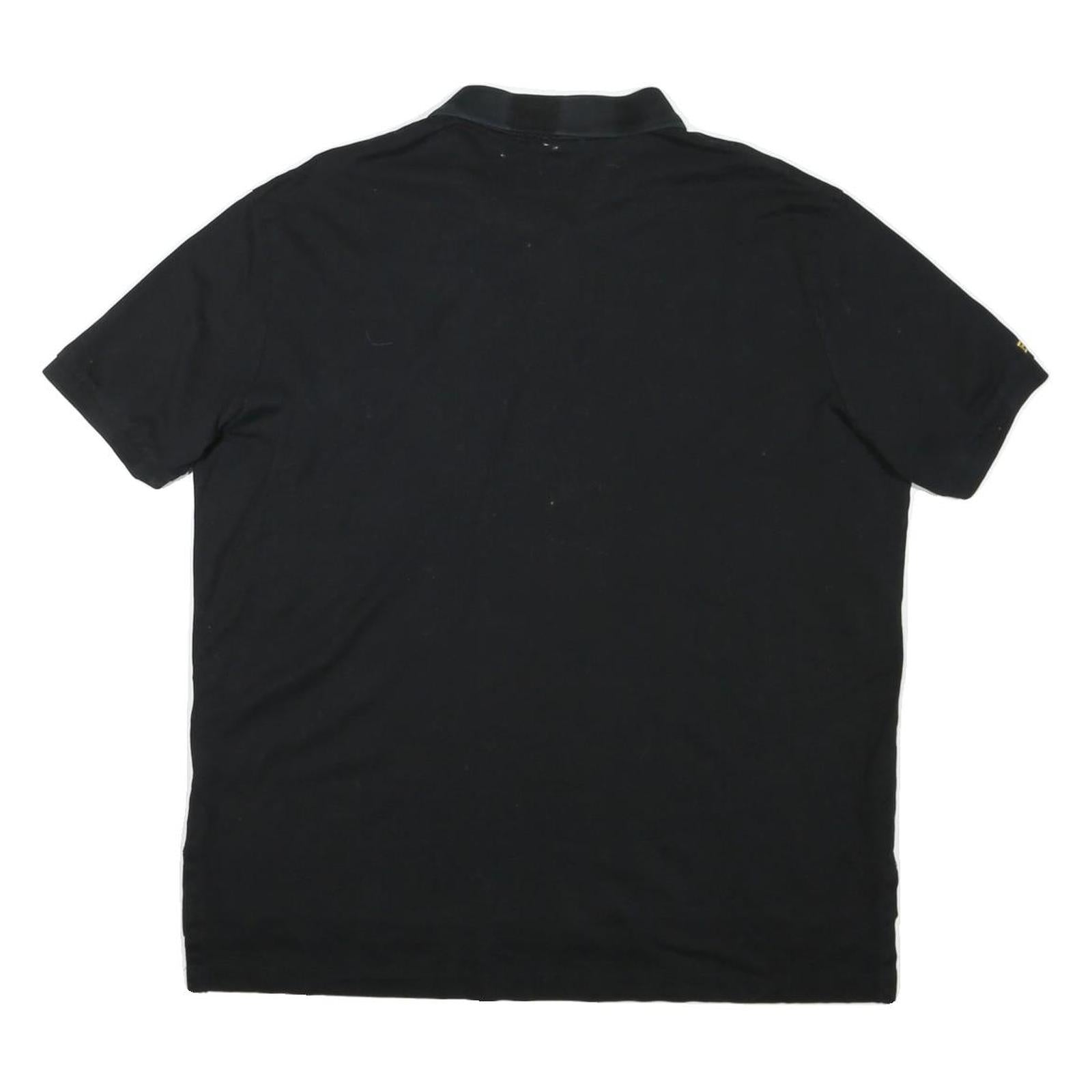 POLO RALPH LAUREN Mens Black & Yellow Short Sleeve Plain L Cotton Blend Polo