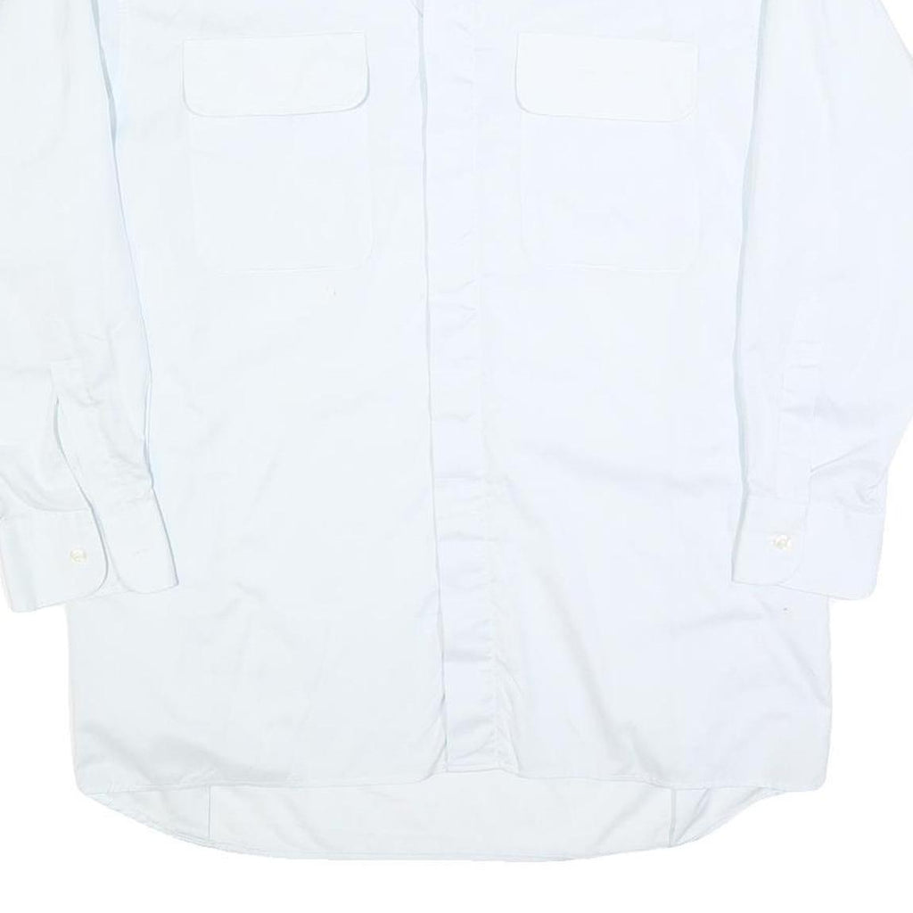 SWISS AIR Mens White Shirt L Long Sleeve Cotton Blend Workwear