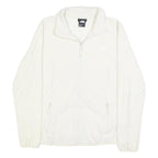 THE NORTH FACE Womens White Jacket L Polyester Zip Plain Warm Lightweight