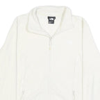THE NORTH FACE Womens White Jacket L Polyester Zip Plain Warm Lightweight