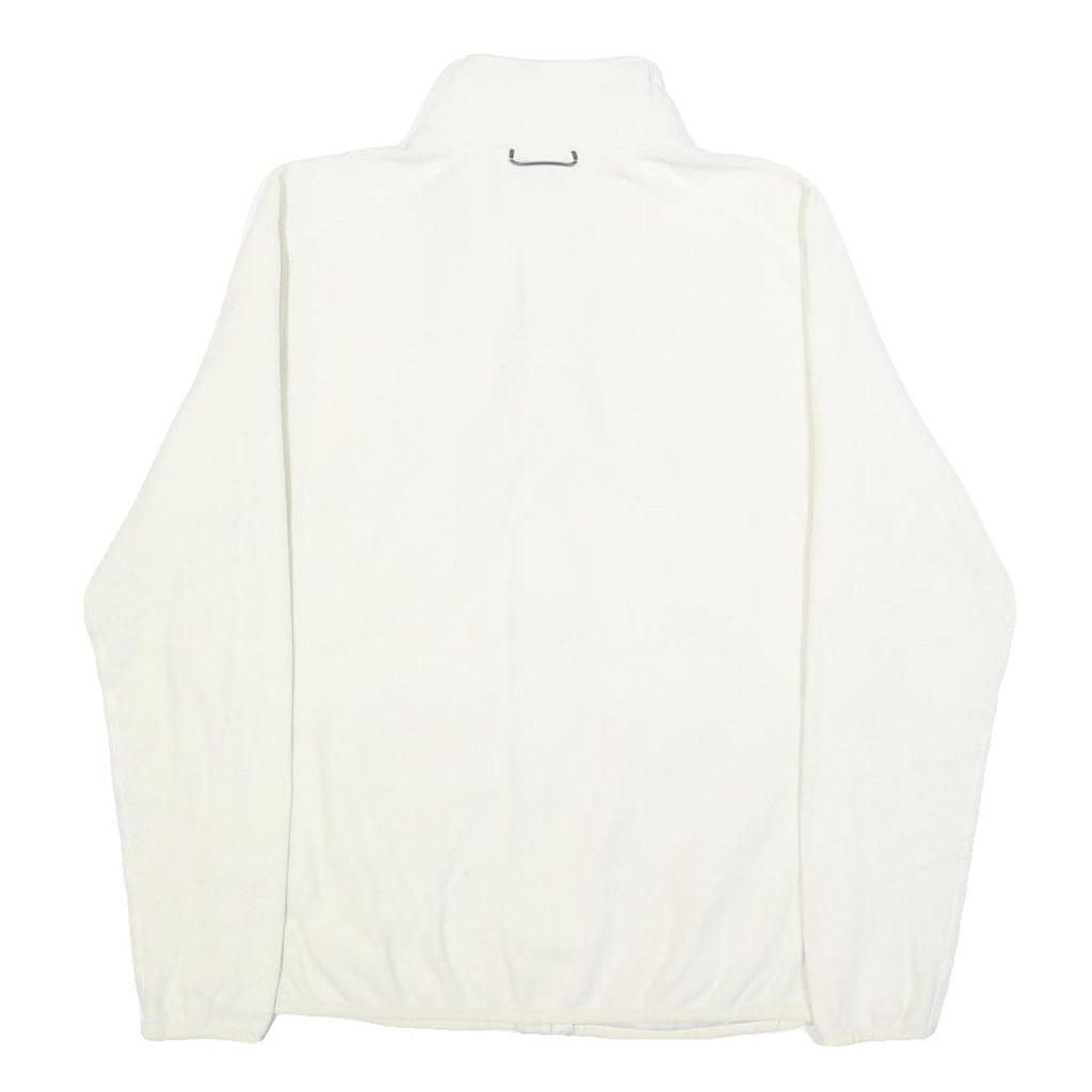 THE NORTH FACE Womens White Jacket L Polyester Zip Plain Warm Lightweight