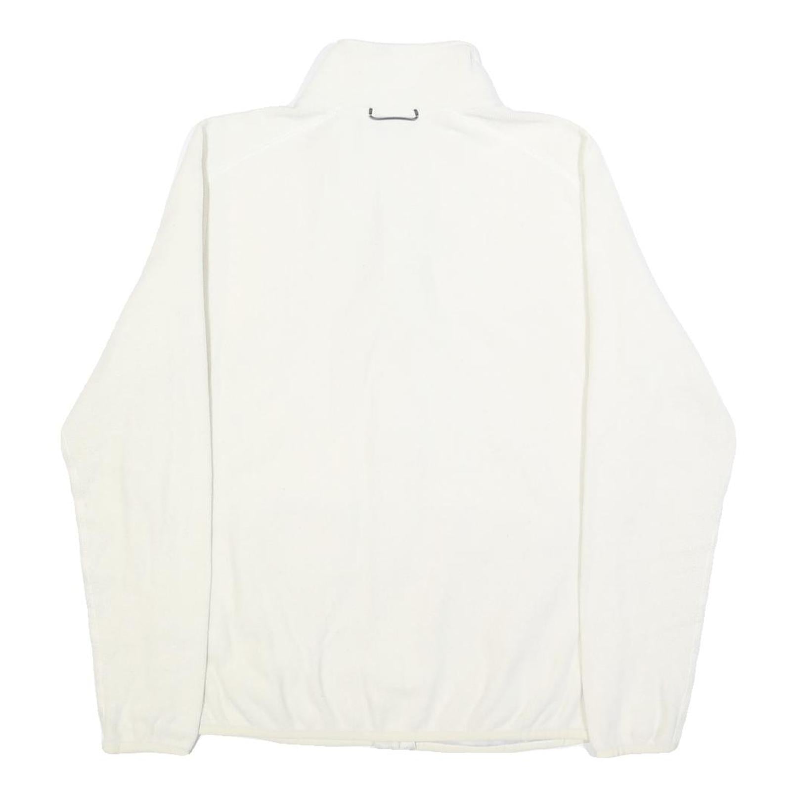 THE NORTH FACE Womens White Jacket L Polyester Zip Plain Warm Lightweight