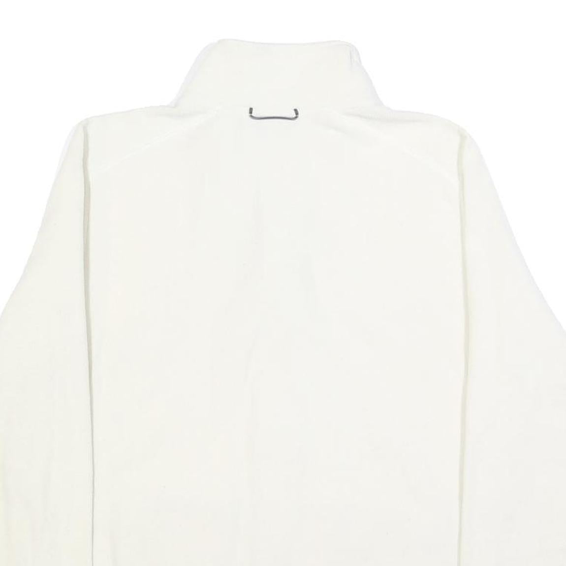 THE NORTH FACE Womens White Jacket L Polyester Zip Plain Warm Lightweight