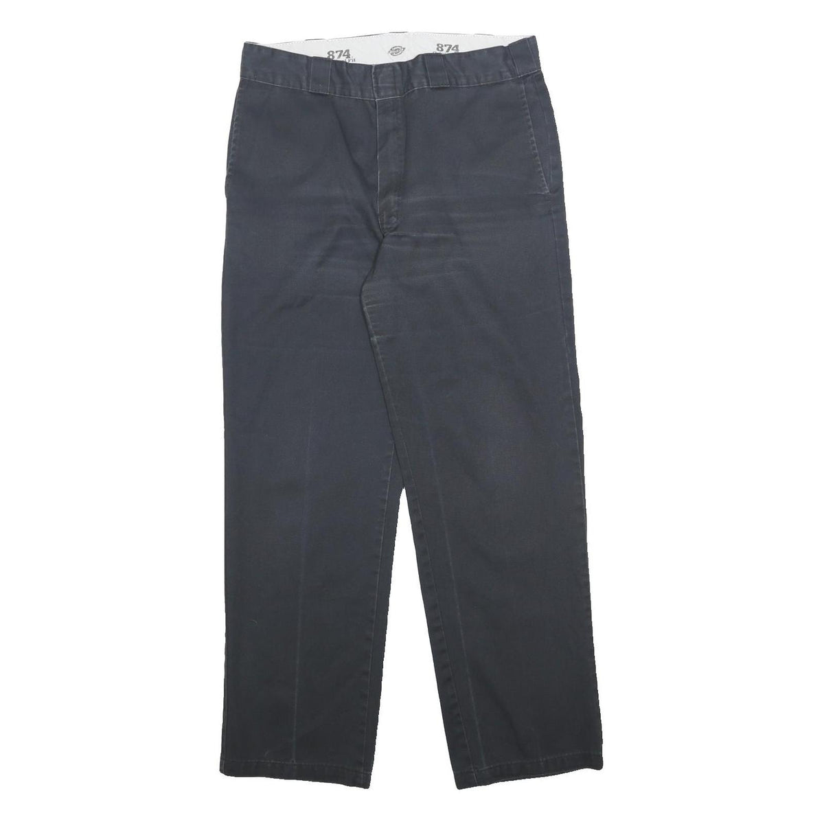 DICKIES Mens Cotton Blend Black Regular Straight Trousers W34 L32 Workwear Zip